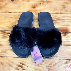 Coface Faux Fur Furry Sandals